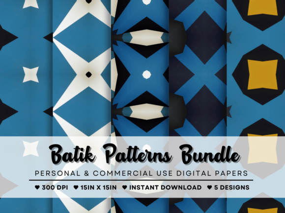 5 Batik Patterns Bundle: Elevating Your Design Projects with Authentic Cultural Artistry