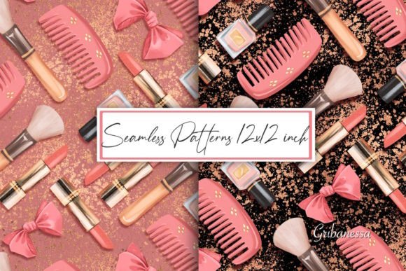 Beauty Accessories Seamless Patterns: Elevate Your Creative Projects with Professional Digital Paper