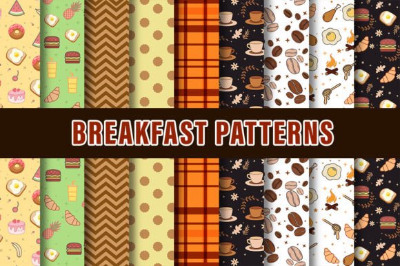 Breakfast Digital Paper Patterns: Elevating Creative Projects with Morning-Inspired Designs