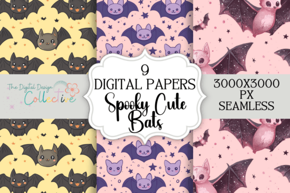 Cute Spooky Bats Seamless Patterns for Creative Projects