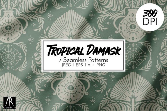 Exploring Vintage Green Tropical Damask Patterns for Professional Design Projects