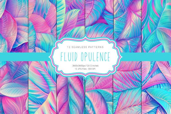 Holographic Leaves Seamless Patterns: Elevating Digital Design with Nature's Iridescent Touch