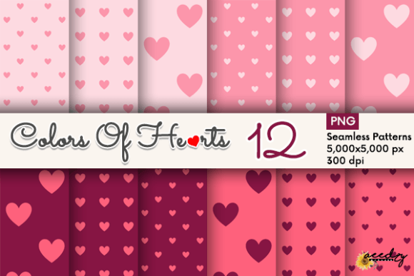 Pink Hearts Patterns Set: Elevating Creative Projects with Seamless Digital Design