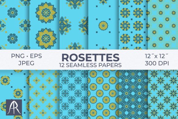 Unleashing Creative Potential with the Classic Rosettes Mandalas Blue Digital Papers Pack