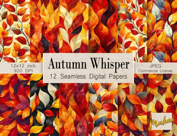 Warm Autumn Falling Leaves Patterns