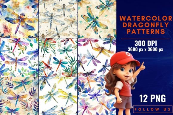 Watercolor Dragonfly Patterns: A Design Evaluation